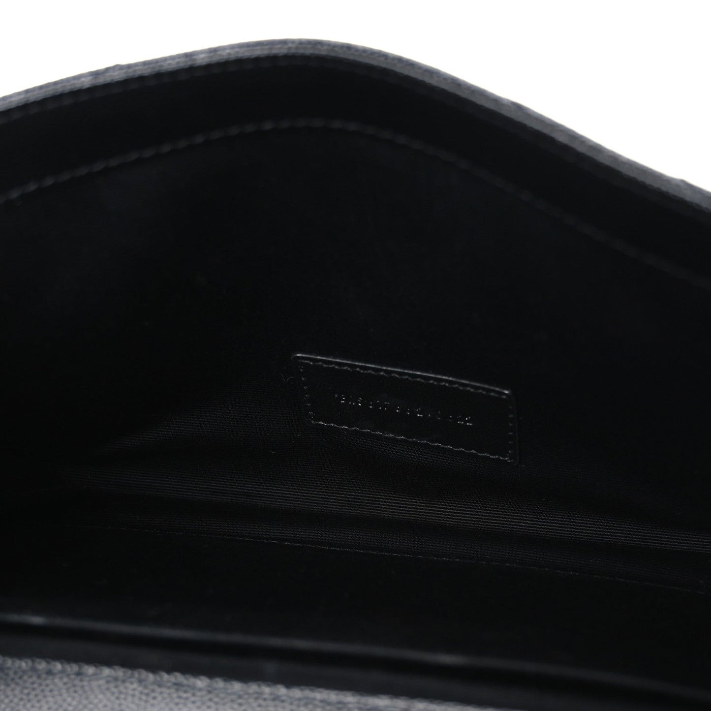 Grain De Poudre Matelasse Chevron Monogram Monochrome Envelope Clutch Black