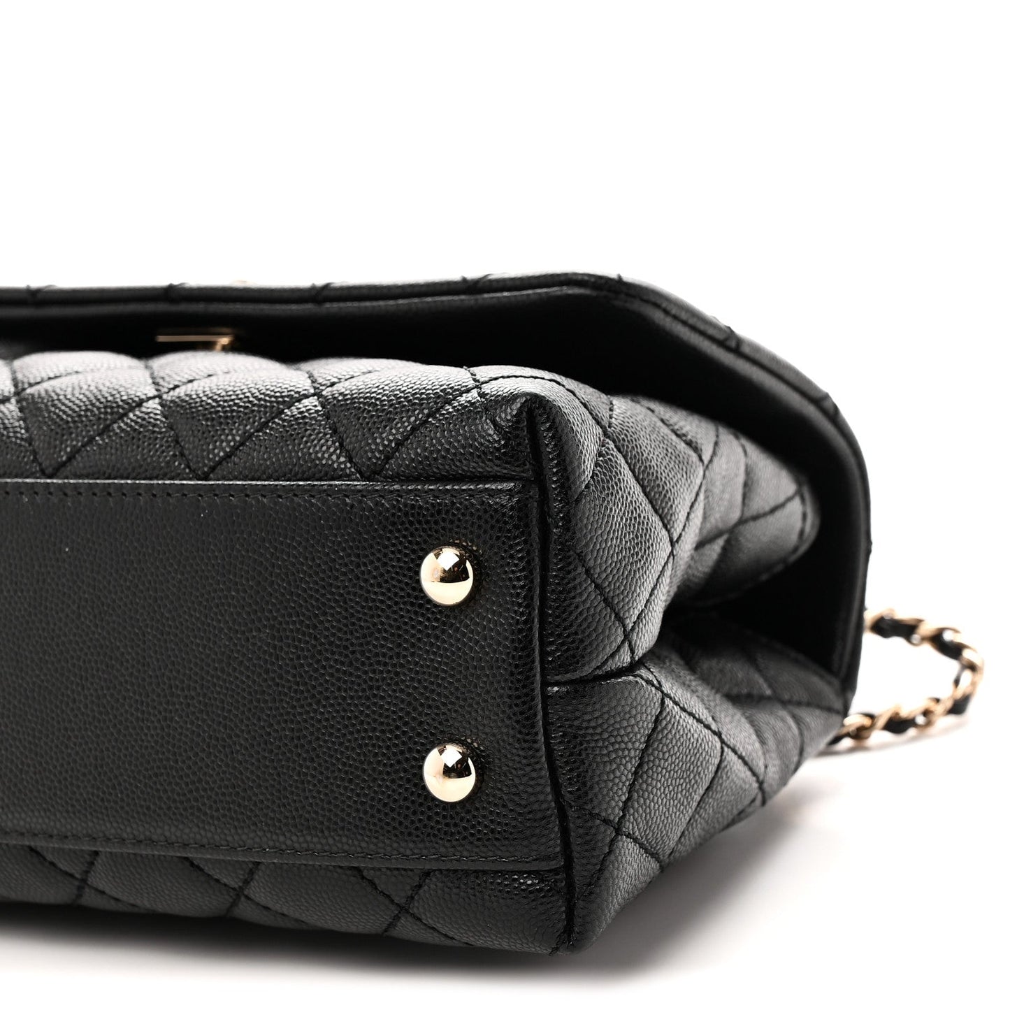 Caviar Quilted Mini Coco Handle Flap Black