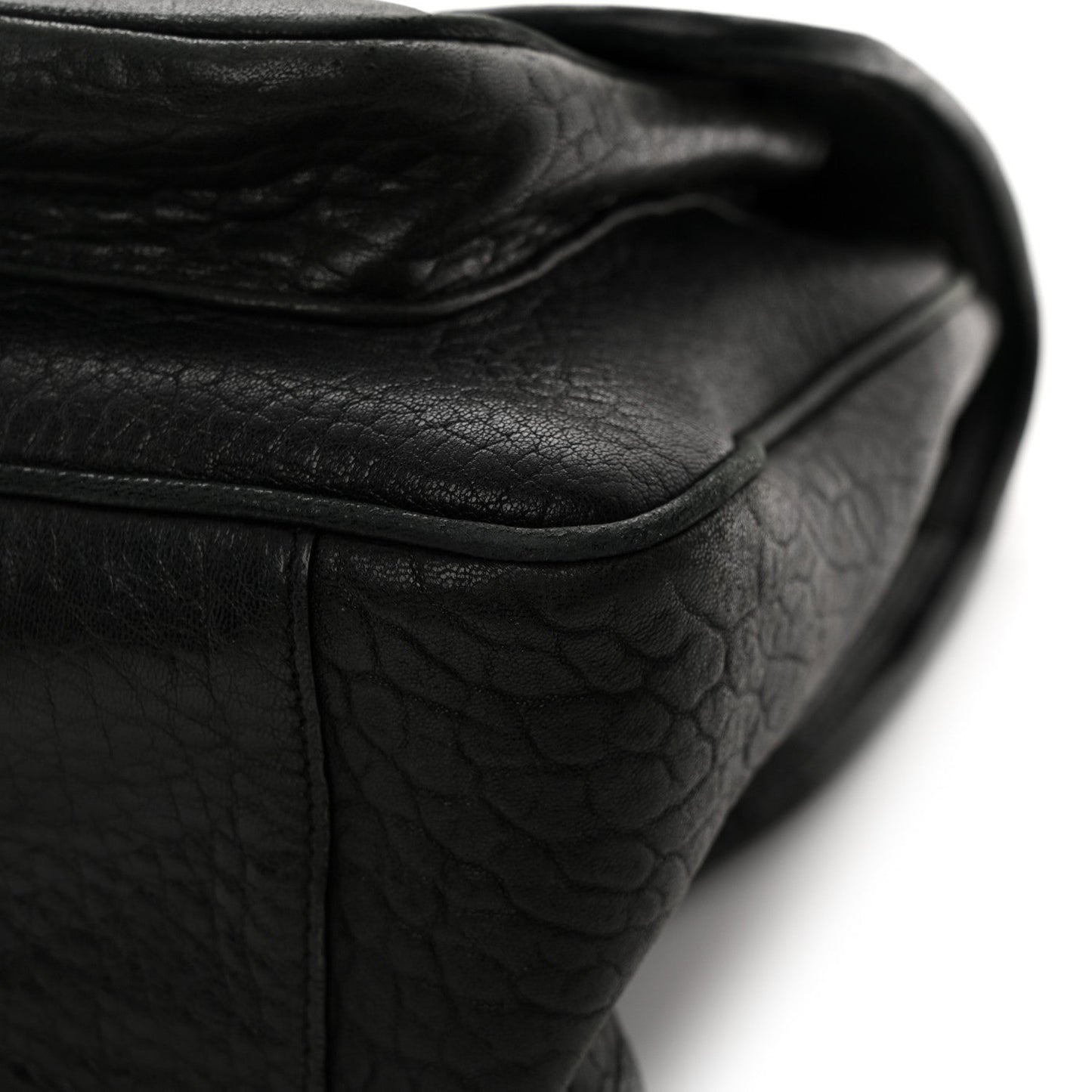 Grained Lambskin Monogram Large Niki Chain Satchel Black
