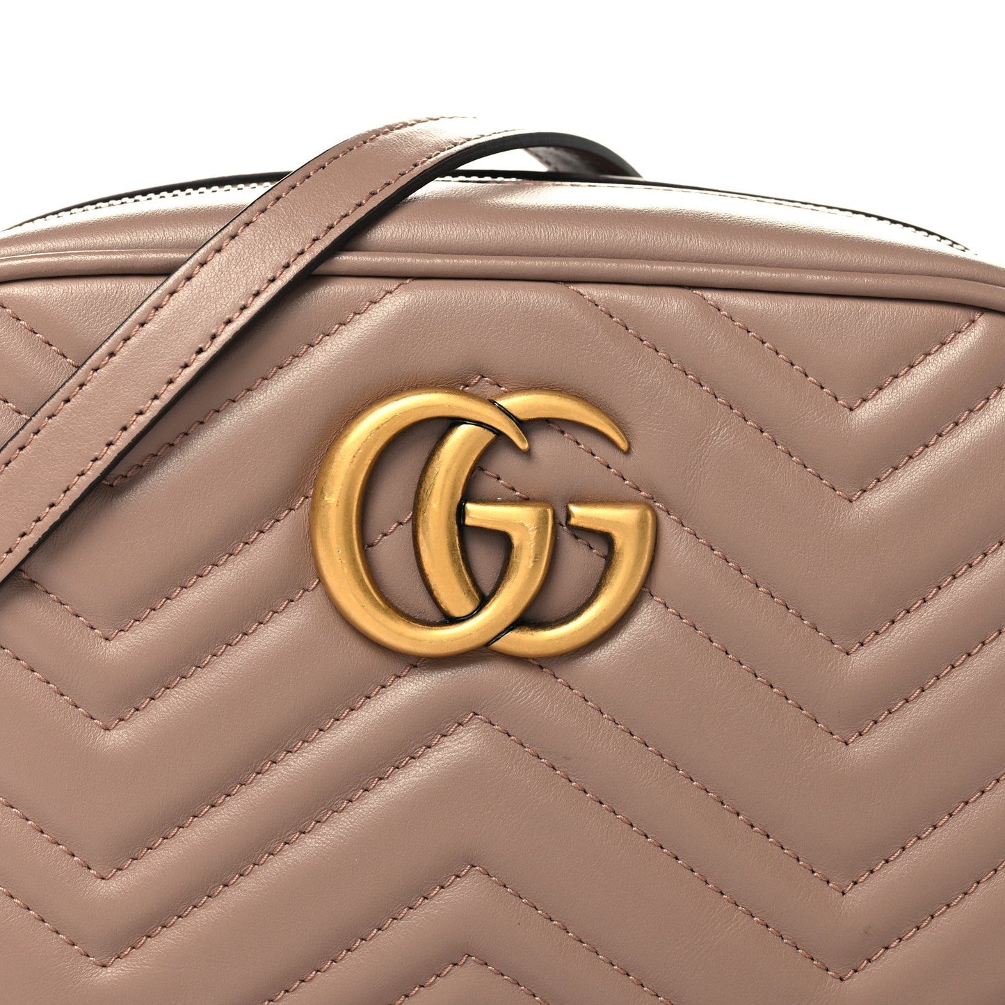 Calfskin Matelasse Small GG Marmont Chain Shoulder Bag Porcelain Rose