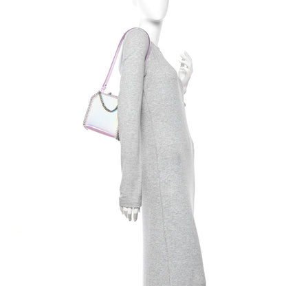 Holographic Faux Leather Mini Falabella Silver