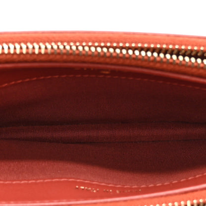 Lambskin Quilted Small Boy Clutch With Chain Orange