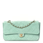 Suede Calfskin Small Souplissimo Maxi Flap Green