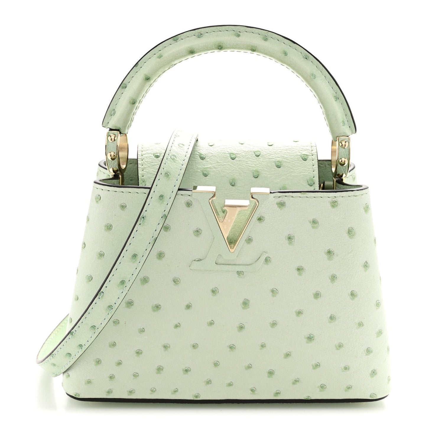 Ostrich Capucines Mini Vert Celadon