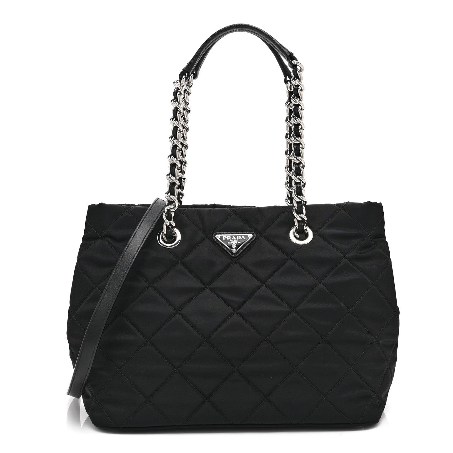 Nylon Tessuto Impuntu Quilted Tote Black