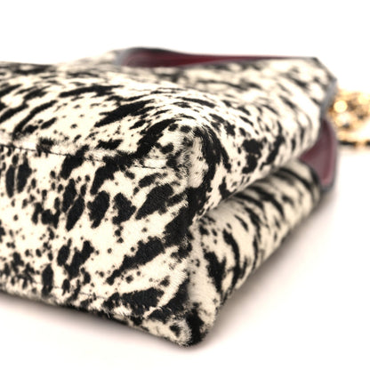 Pony Hair Printed Chic Lady Small Shopping Tote White Black