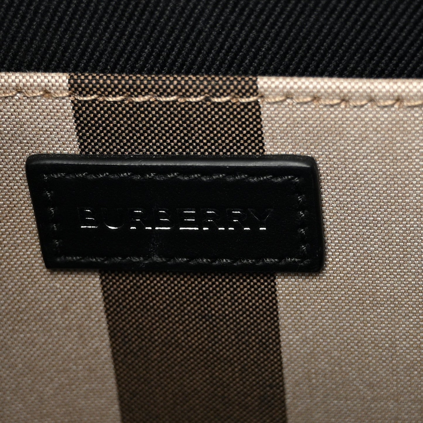 Calfskin House Check Small N/S Tote Black