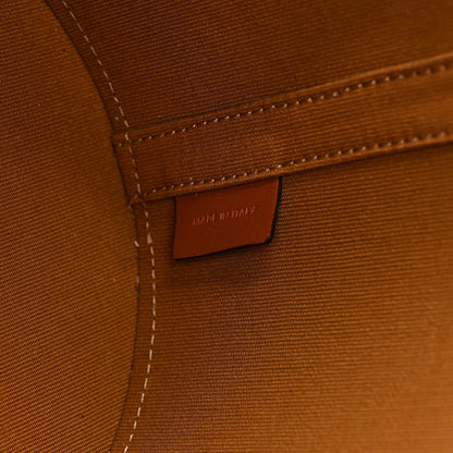 Calfskin Triomphe Canvas Medium Tambour Bag Tan