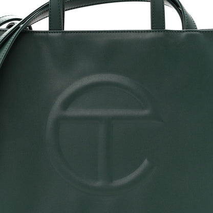 Vegan Leather Medium Shopping Bag Dark Olive