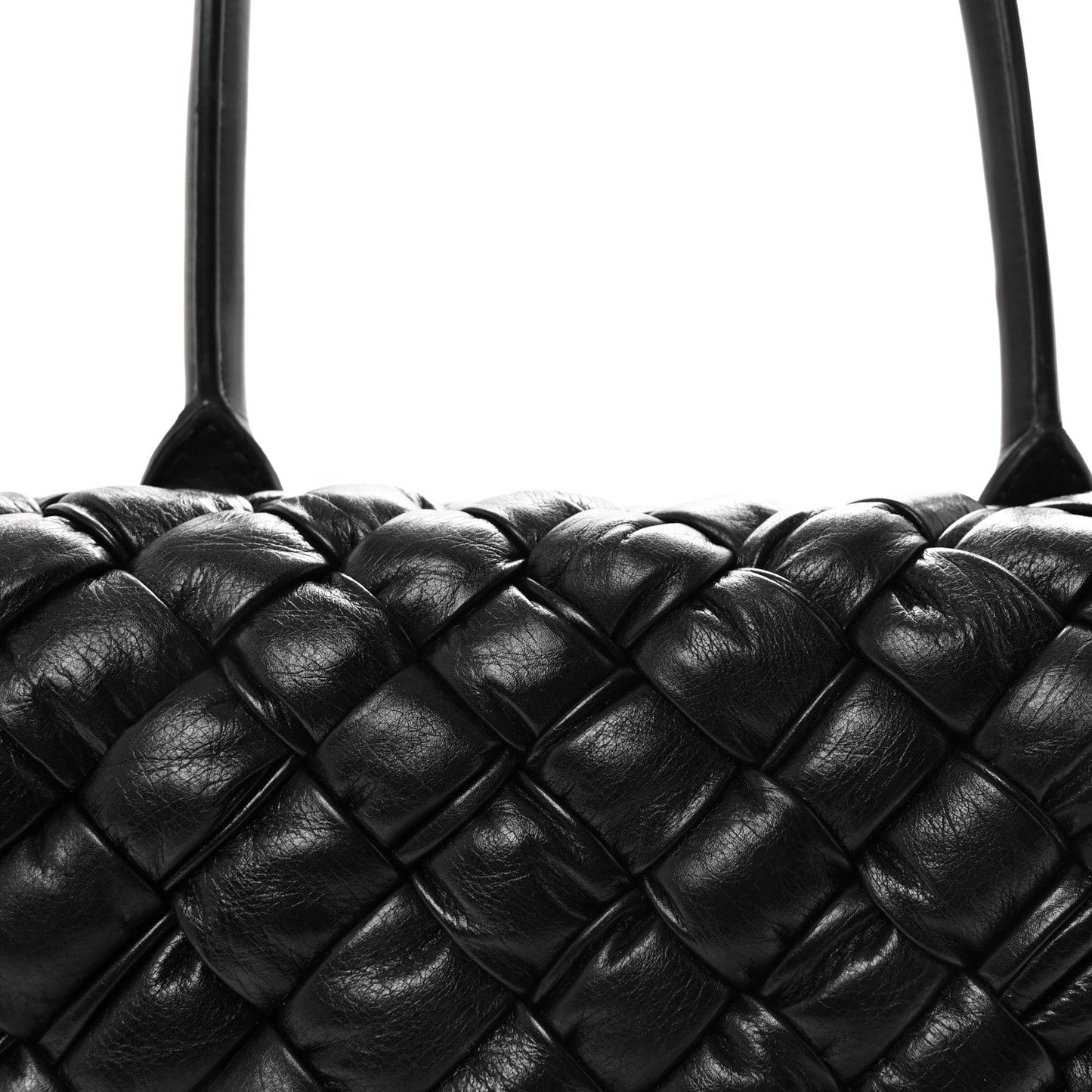 Calfskin Intreccio Rumple Desiree Shoulder Bag Black