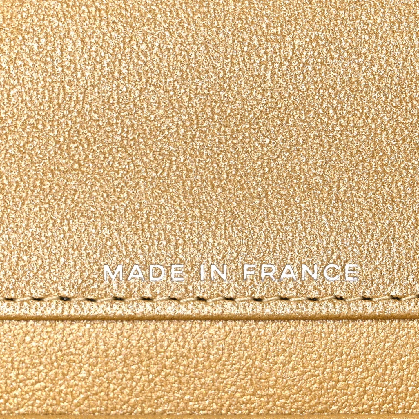 Metallic Caviar Quilted Top Handle Flap Clutch With Chain Gold