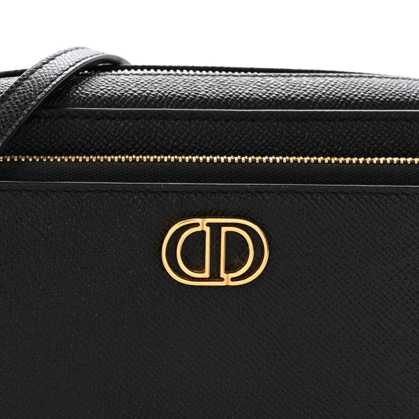 Grained Calfskin Caro Double Pouch Black