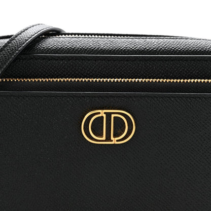 Grained Calfskin Caro Double Pouch Black