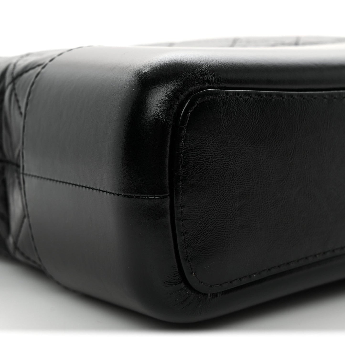 Aged Calfskin Quilted Medium Gabrielle Hobo Black