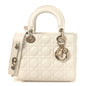Lambskin Cannage Small My ABCDior Lady Dior White