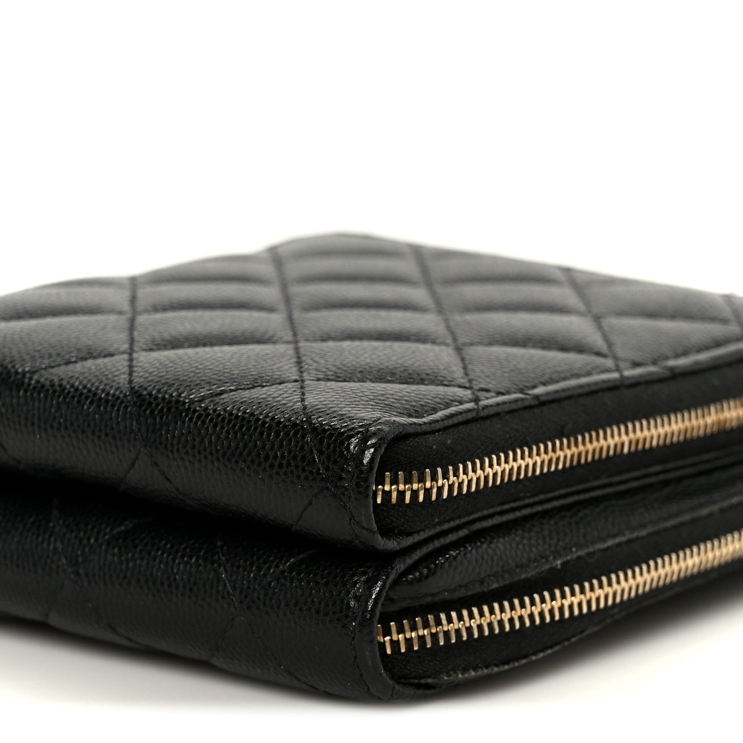 Caviar Quilted Phone Holder With Chain Black