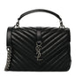 Sheepskin Matelasse Chevron Monogram Medium College Bag