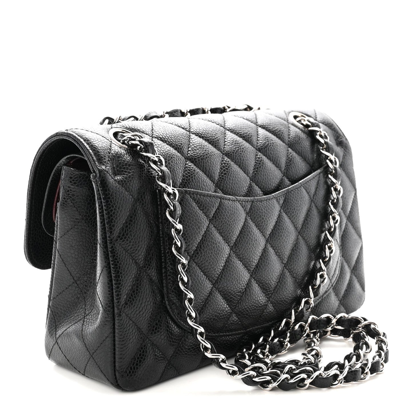 Caviar Quilted Small Double Flap Black