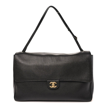 Grained Calfskin Souplissimo Maxi Flap Black