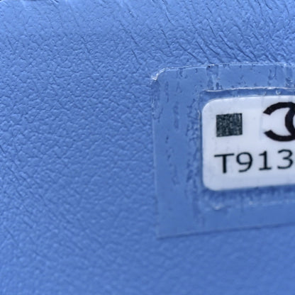 Shiny Aged Calfskin Quilted Mini Nano Kelly Shopper Blue