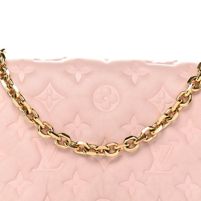 Lambskin Embossed Monogram Pochette Coussin Rose