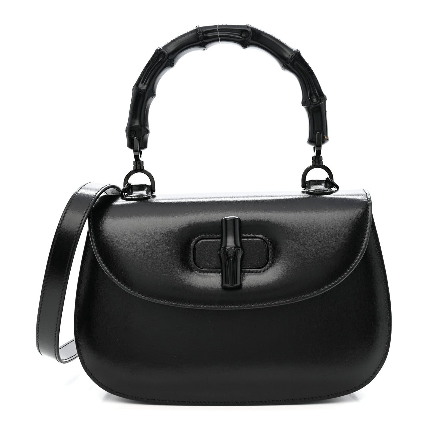 Boarded Dyana Lux Calfskin Web Monochrome Medium Bamboo 1947 Top Handle Bag Black