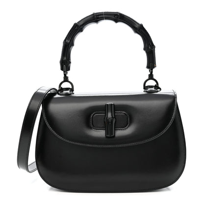 Boarded Dyana Lux Calfskin Web Monochrome Medium Bamboo 1947 Top Handle Bag Black