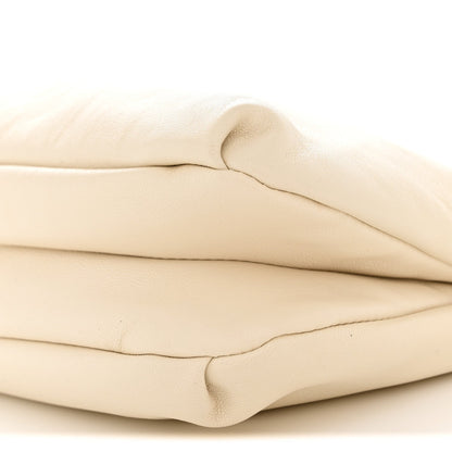 Grained Calfskin Bourse Clutch Ivory