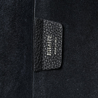 Pebbled Sport Calfskin Medium Lotus Tote Black