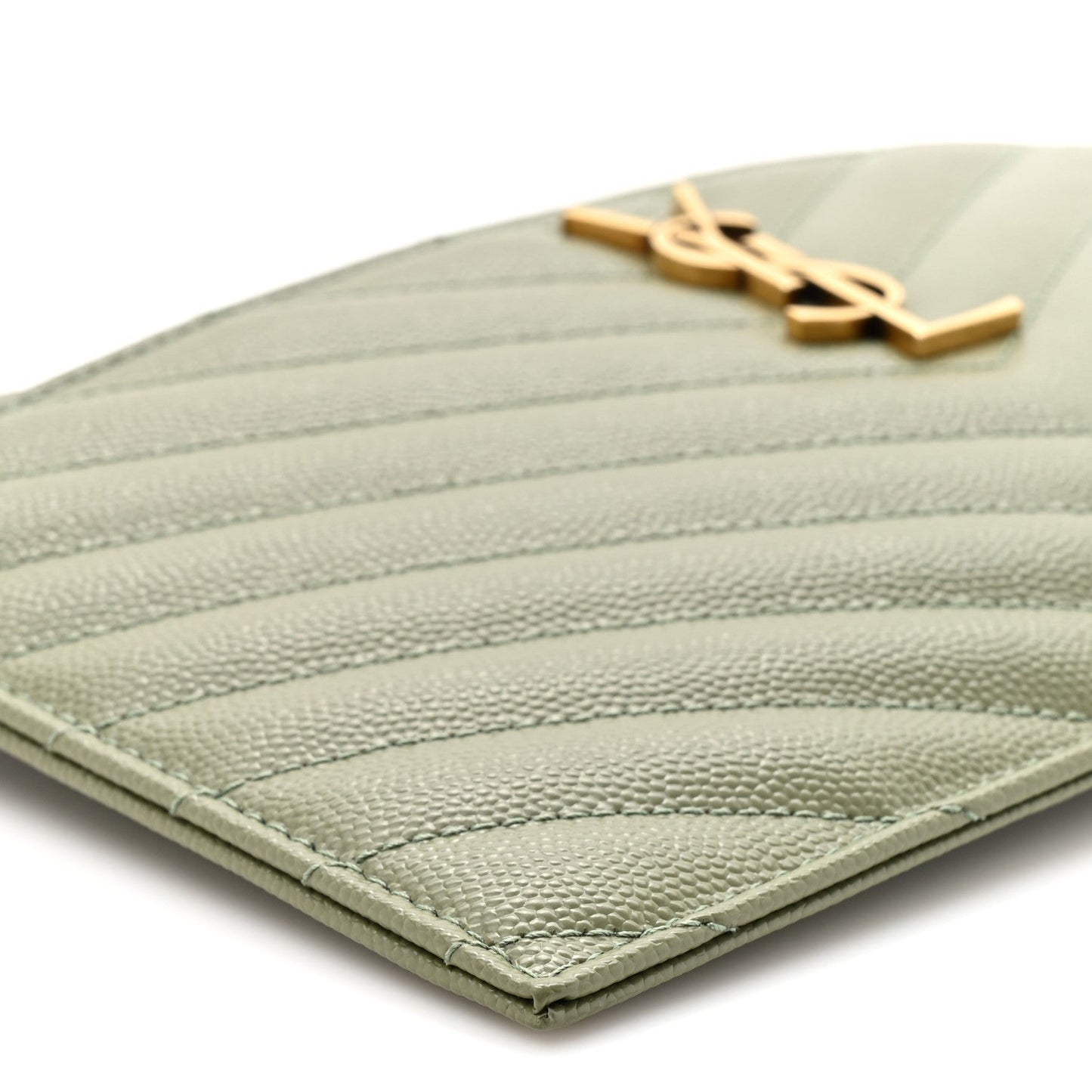 Grain De Poudre Chevron Monogram Large Bill Pouch Light Sage
