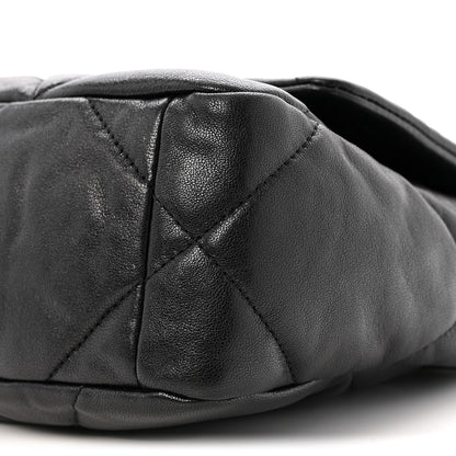 Goatskin Quilted Medium Chanel 19 Flap Black