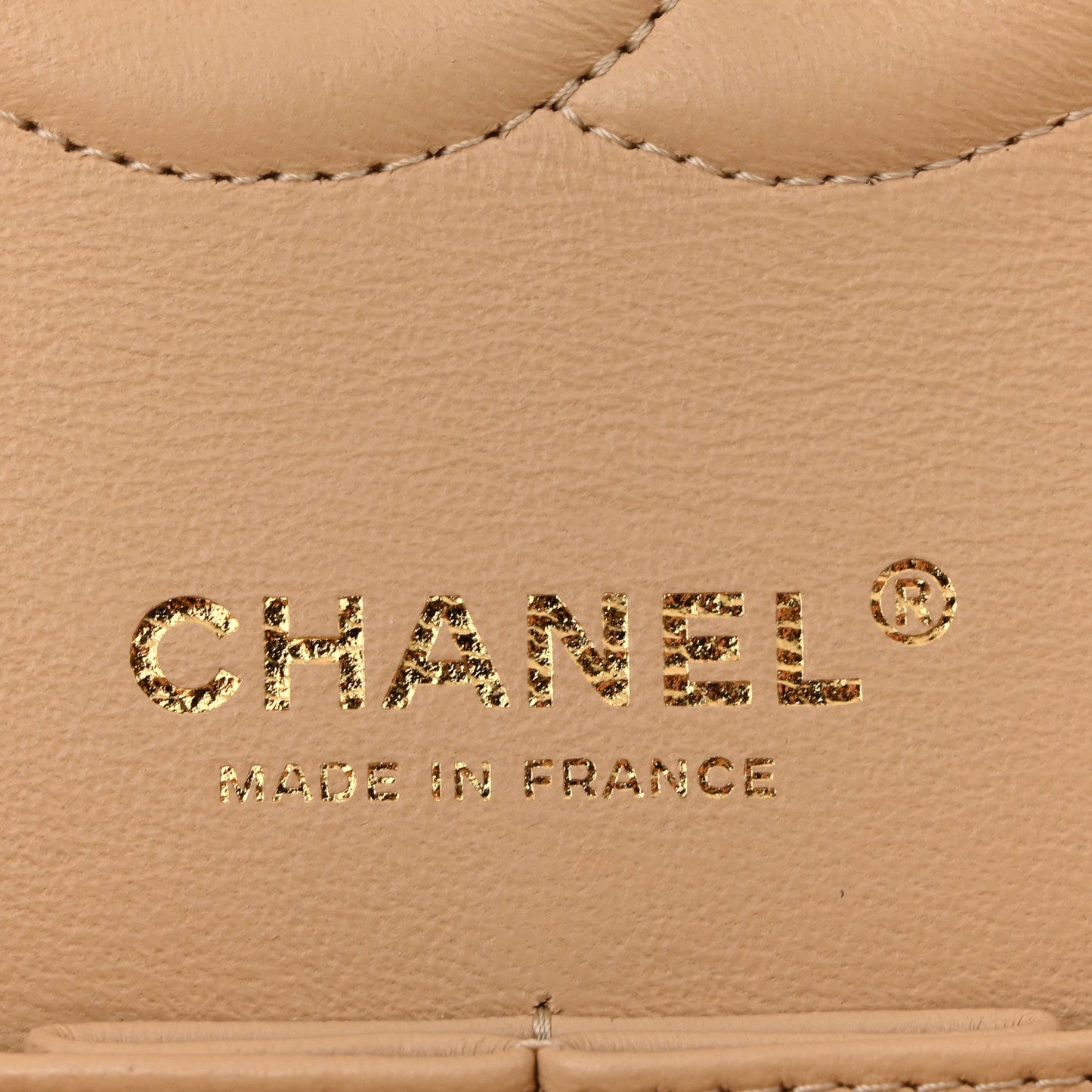 Caviar Quilted Medium Double Flap Beige