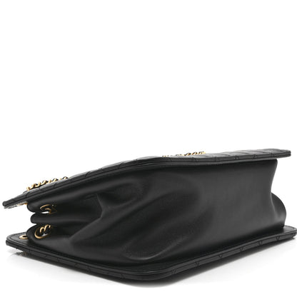 Calfskin Quilted CC Chain Accordion Tote Black