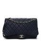 Deerskin Quilted Casual Journey Flap Dark Blue