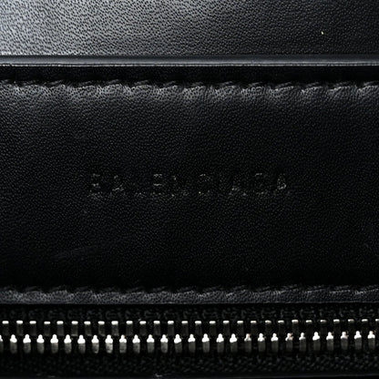Shiny Calfskin Logo Crocodile Embossed XXS Everyday Tote  Black