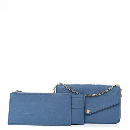 Empreinte Pochette Felicie Chain Wallet Blue Jean