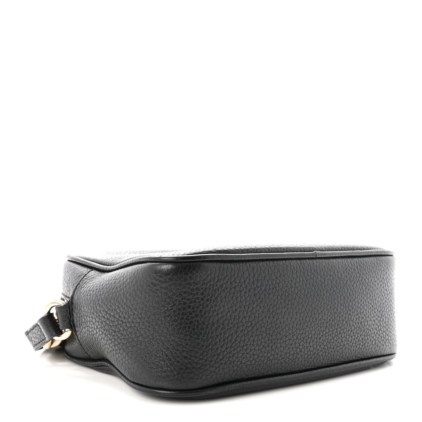 Pebbled Calfskin Small Soho Disco Bag Black
