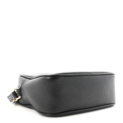 Pebbled Calfskin Small Soho Disco Bag Black
