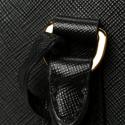 Saffiano Lux Large Galleria Double Zip Tote Black