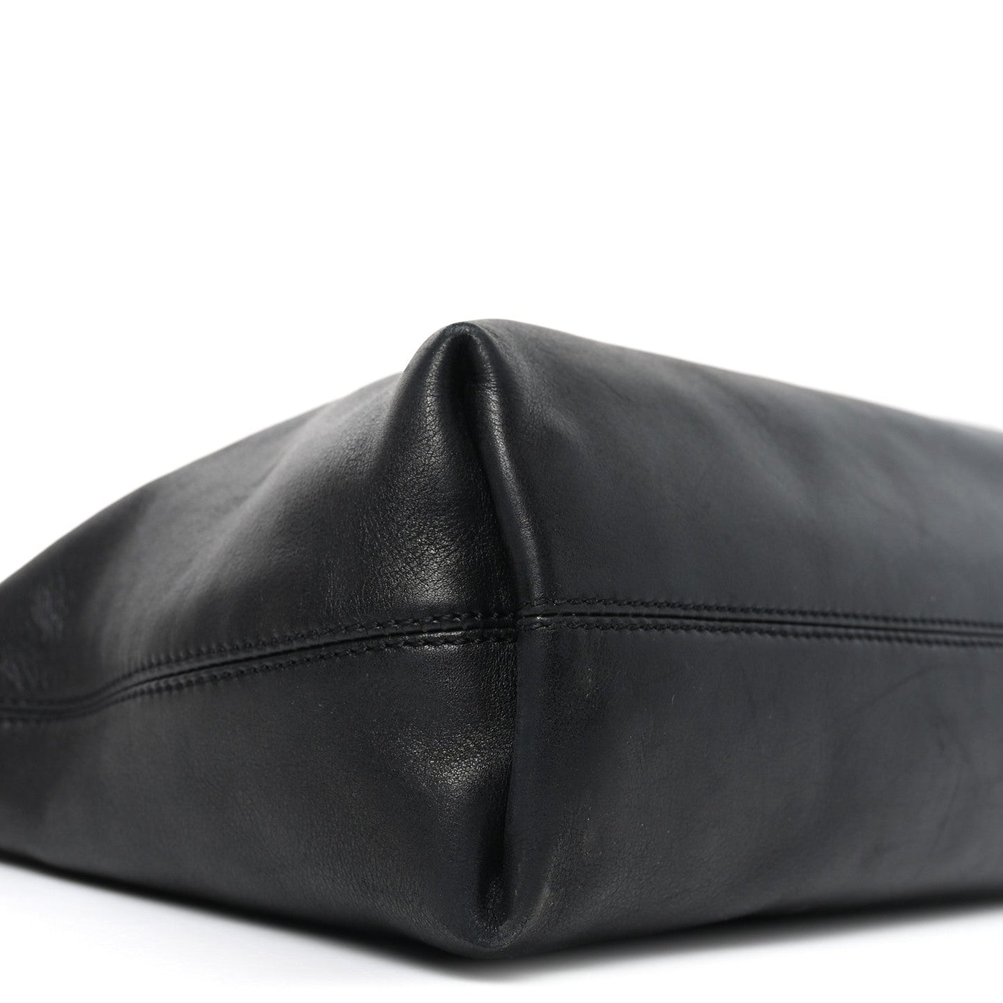 Calfskin Embossed CC Shoulder Bag Black