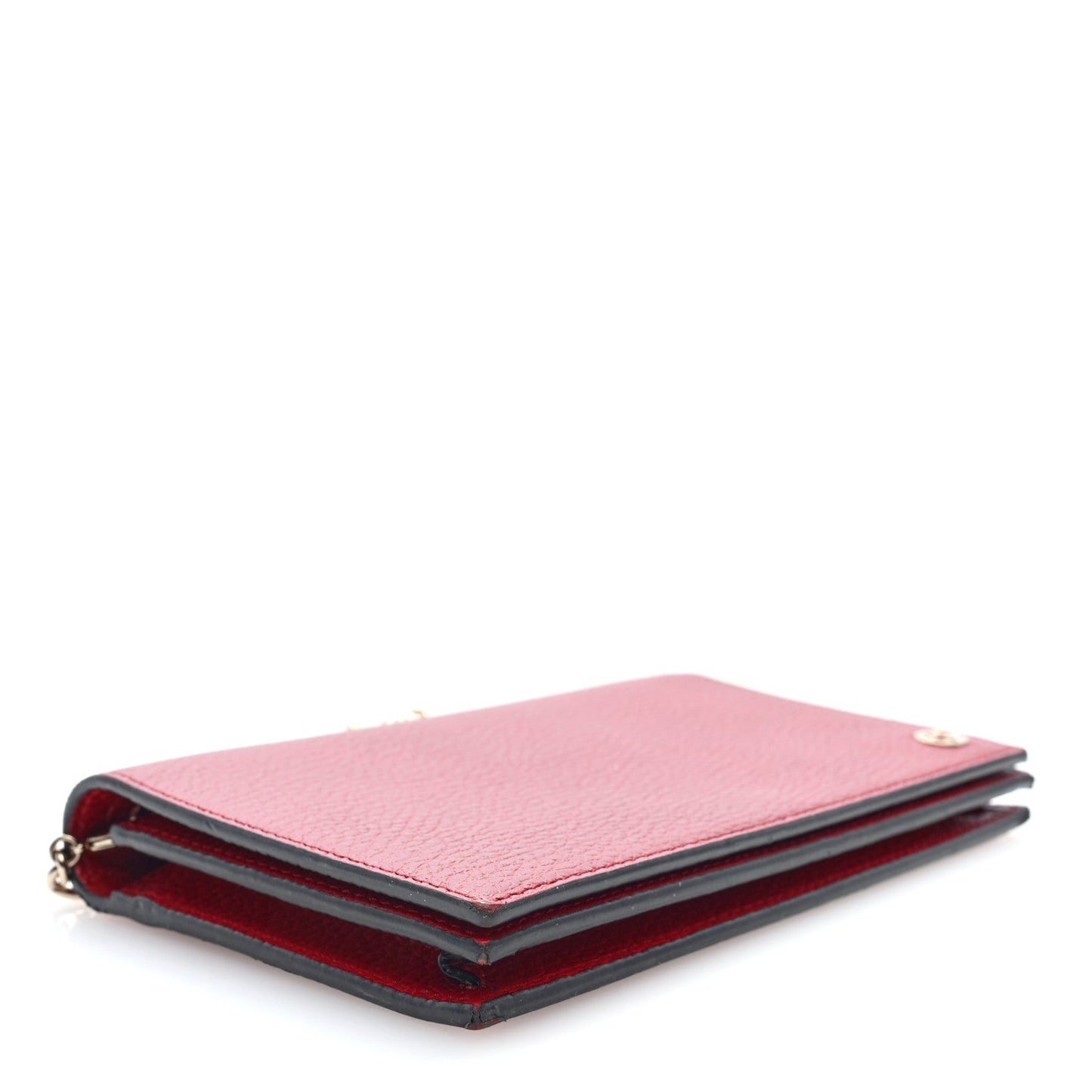 Dollar Calfskin Medium Betty Chain Wallet Red