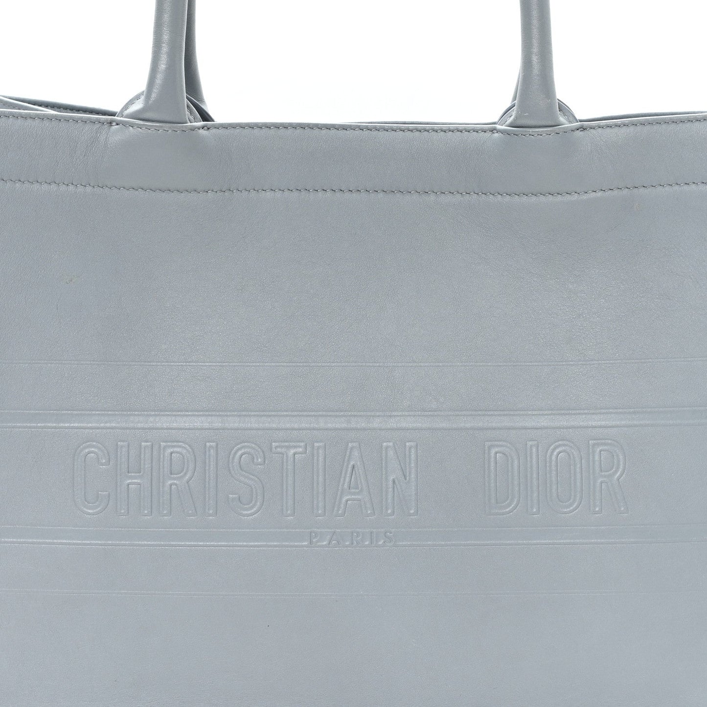 Calfskin Embossed Medium Book Tote Grey