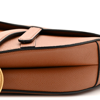 Grained Calfskin Saddle Bag Camello