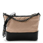 Aged Calfskin Quilted Medium Gabrielle Hobo Beige Black