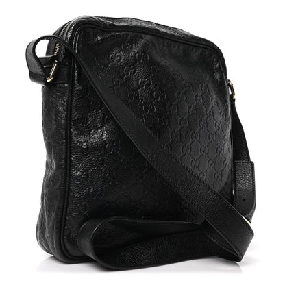 Guccissima Flat Messenger Bag Black