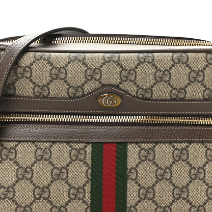 GG Supreme Monogram Web Small Ophidia Shoulder Bag Brown