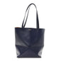 Shiny Calfskin XL Puzzle Fold Tote Abyss Blue