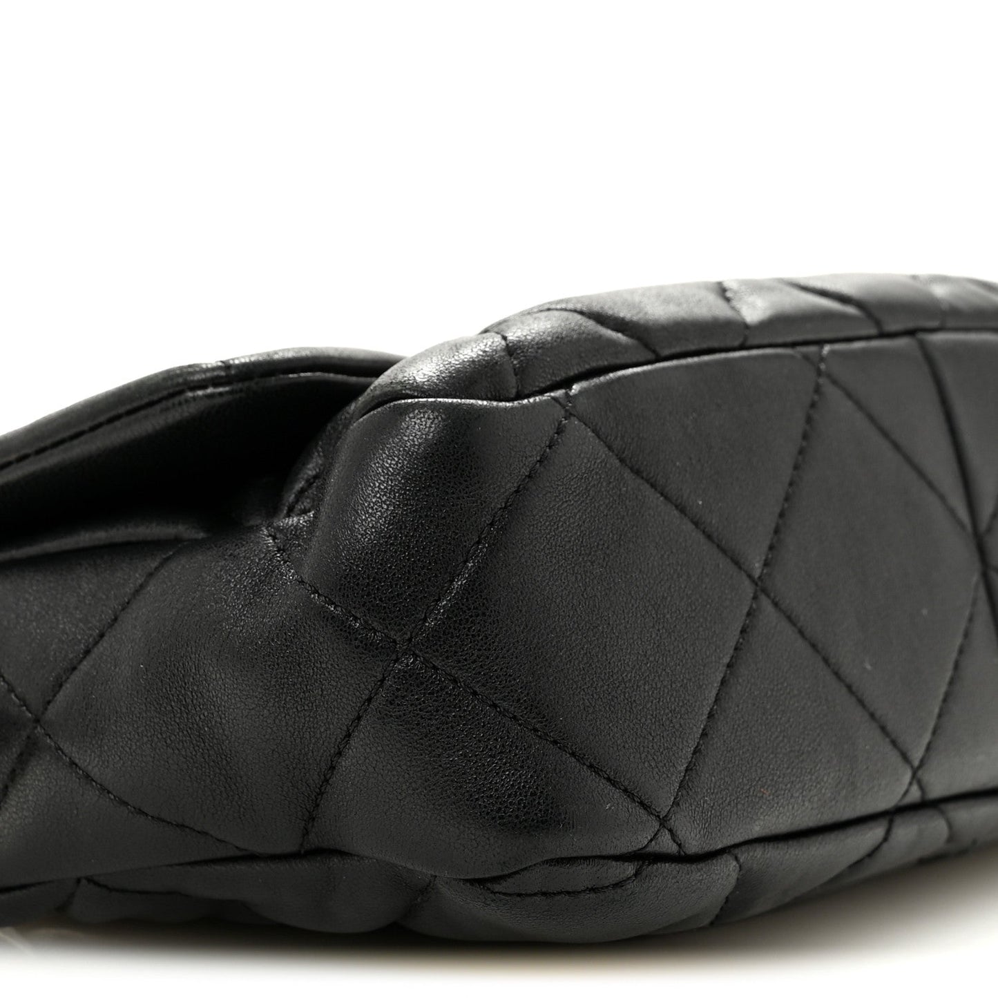 Lambskin Plexiglass Quilted Coco Love Flap Black