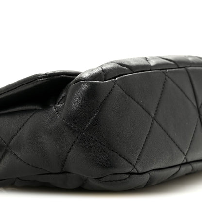 Lambskin Plexiglass Quilted Coco Love Flap Black