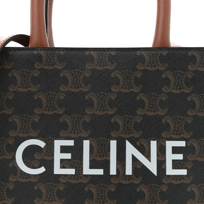 Triomphe Canvas Calfskin Mini Vertical Cabas Tan